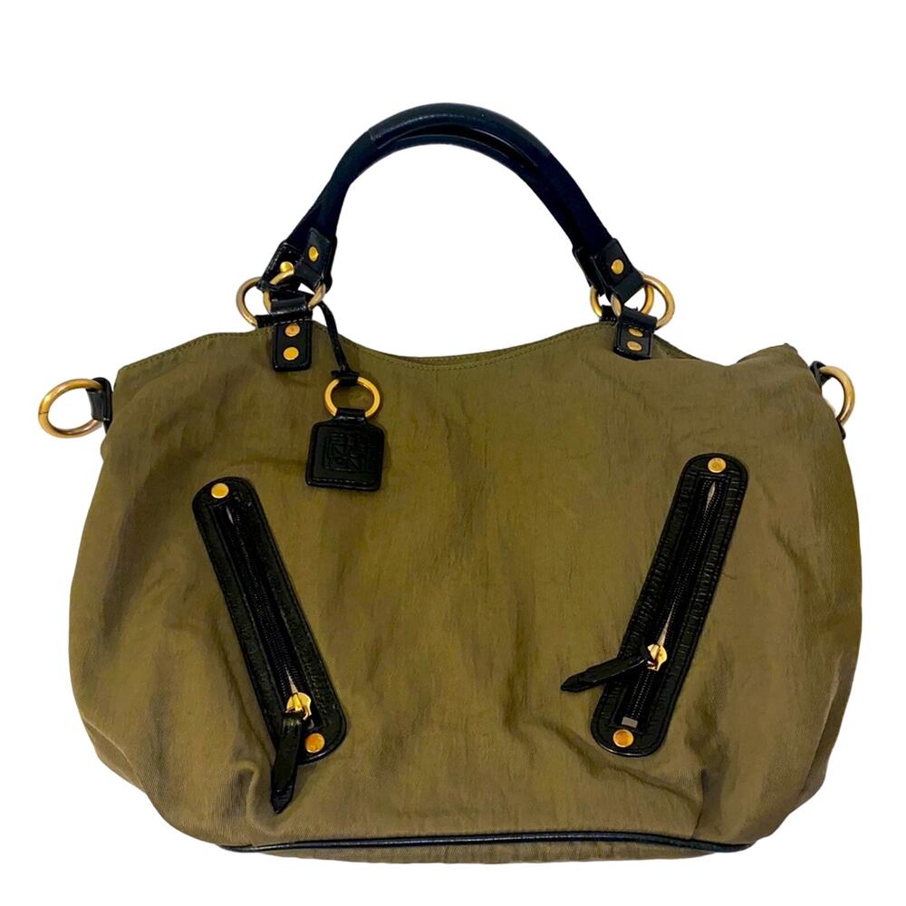 ELLINGTON canvas oversized work interview outfit olive green shoulder bag